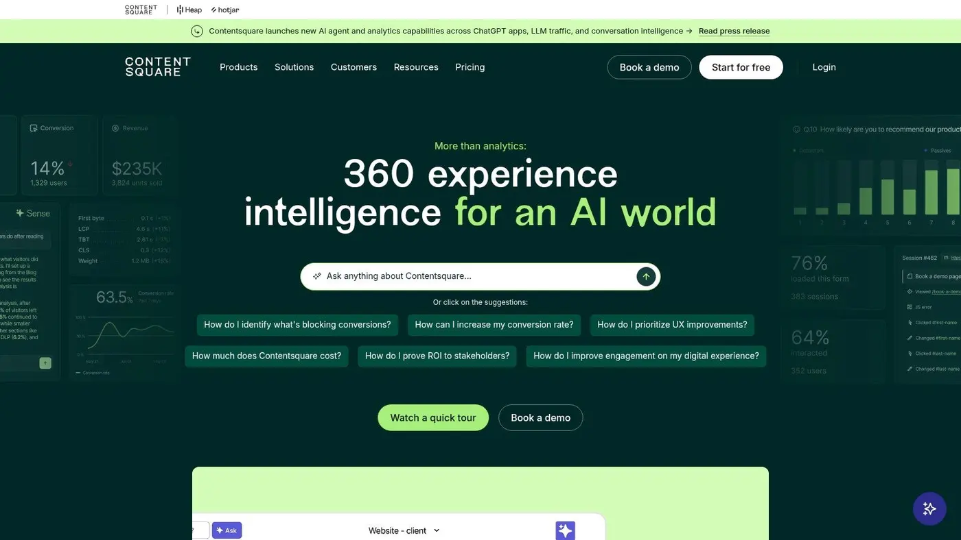 Contentsquare (including Hotjar-powered plans)